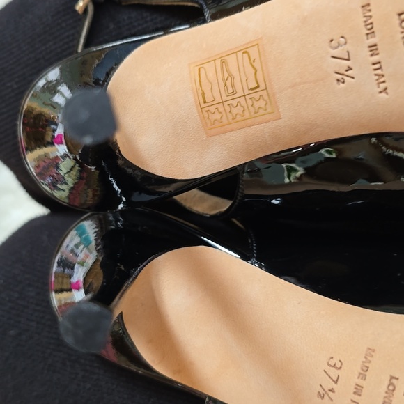 Jimmy Choo black patent platform peeptoe sling back heels Size 37.5 - Picture 8 of 16